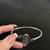 German silver oxidized floral motif white kada bracelet
