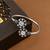 German silver oxidized floral motif clear kada bracelet