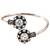 German silver oxidized floral motif clear kada bracelet