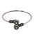 German silver oxidized floral motif pink kada bracelet
