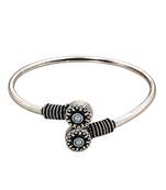German silver oxidized floral motif mint kada bracelet