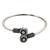 German silver oxidized floral motif mint kada bracelet