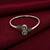 German silver oxidized floral motif clear kada bracelet