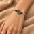 German silver oxidized floral motif mint kada bracelet