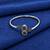 German silver oxidized floral motif black kada bracelet