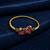 Gold plated geometric wine adjustable kada bracelet