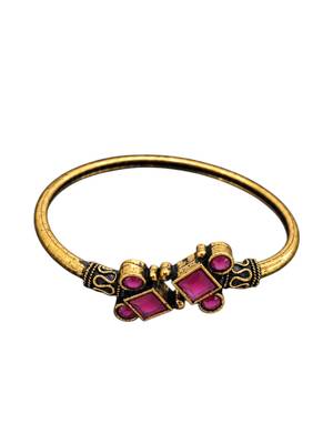 Gold plated geometric wine adjustable kada bracelet 3