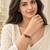 Gold plated geometric wine adjustable kada bracelet