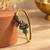 Gold plated geometric red green adjustable kada bracelet