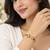 Gold plated geometric white adjustable kada bracelet