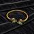 Gold plated geometric pink green adjustable kada bracelet