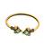 Gold plated geometric pink green adjustable kada bracelet