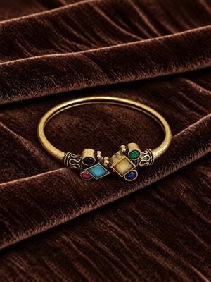 Gold plated geometric multi adjustable kada bracelet 1