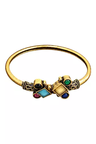 Gold plated geometric multi adjustable kada bracelet