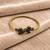 Gold plated geometric black adjustable kada bracelet