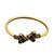 Gold plated geometric black adjustable kada bracelet