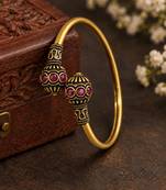 Gold plated wine adjustable kada bracelet