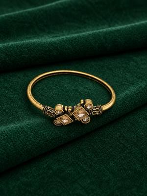 Gold plated geometric clear adjustable kada bracelet 1