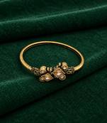 Gold plated geometric clear adjustable kada bracelet