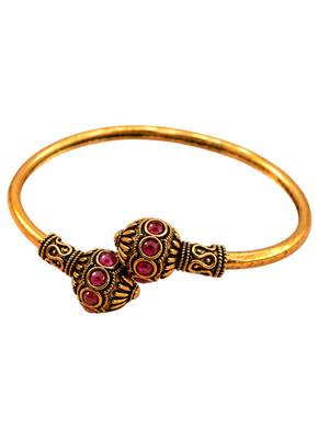 Gold plated wine adjustable kada bracelet 4