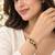 Gold plated geometric clear adjustable kada bracelet