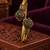 Gold plated red green adjustable kada bracelet