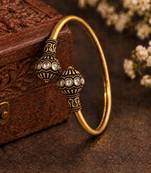 Gold plated pink adjustable kada bracelet