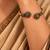 Gold plated red green adjustable kada bracelet