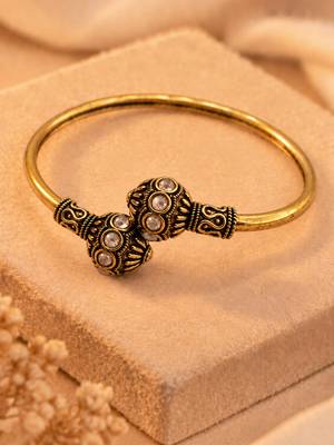 Gold plated pink adjustable kada bracelet 3