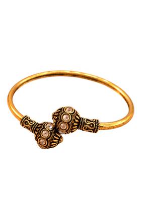 Gold plated pink adjustable kada bracelet 4
