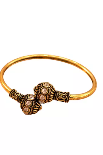 Gold plated pink adjustable kada bracelet