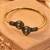 Gold plated pink green adjustable kada bracelet