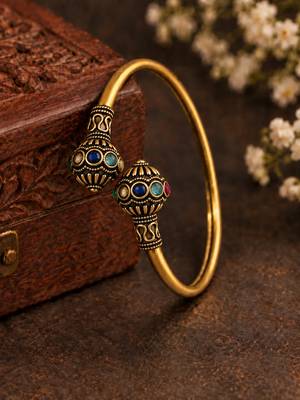 Gold plated multi adjustable kada bracelet 1