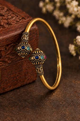 Gold plated multi adjustable kada bracelet