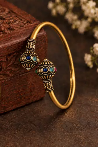 Gold plated multi adjustable kada bracelet