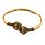 Gold plated pink green adjustable kada bracelet