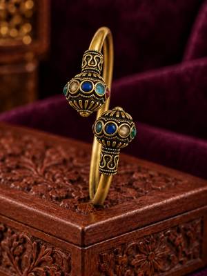 Gold plated multi adjustable kada bracelet 2