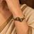 Gold plated pink green adjustable kada bracelet