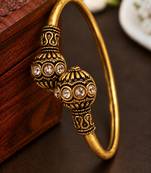 Gold plated clear adjustable kada bracelet
