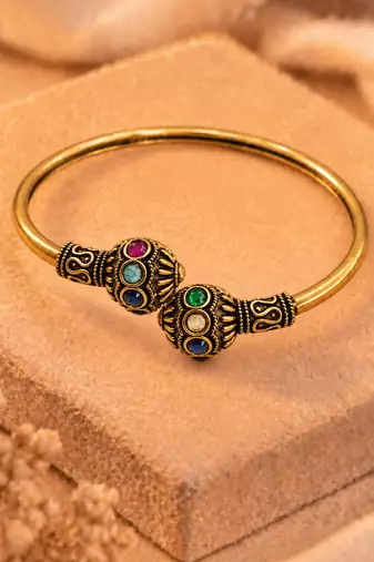 Gold plated multi adjustable kada bracelet