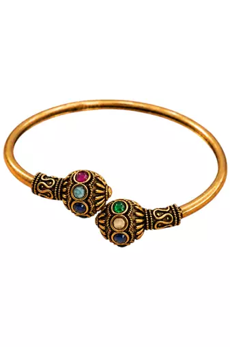 Gold plated multi adjustable kada bracelet