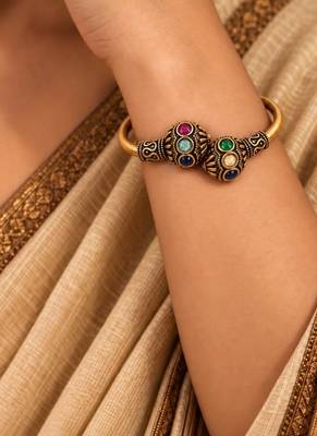 Gold plated multi adjustable kada bracelet 5