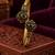 Gold plated black adjustable kada bracelet