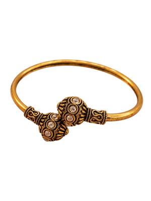 Gold plated clear adjustable kada bracelet 4