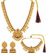Temple laxmi peacock combo jewellery set