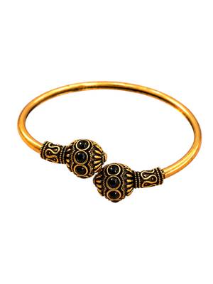 Gold plated black adjustable kada bracelet 4