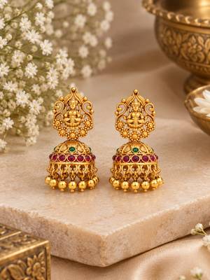Temple laxmi peacock combo jewellery set 4