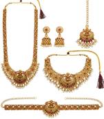 Bridal temple combo jewellery set with kamarbandh