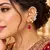 Kundan Red Stone Ear Cuff Earrings: Gold Tone Indian Bridal Jewelry