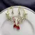 Kundan Red Stone Ear Cuff Earrings: Gold Tone Indian Bridal Jewelry